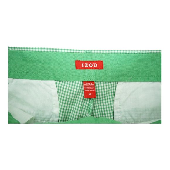 NWT Mens Izod Green Plaid Shorts Straight‎ Fit Size 34 Sport ~ MSRP $60 - Picture 4 of 4